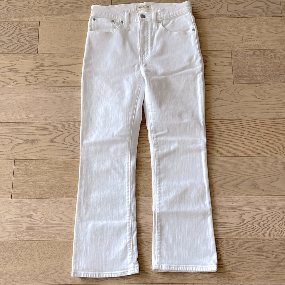 Madewell Cali Demi Boot Denim Jean, size 27, white